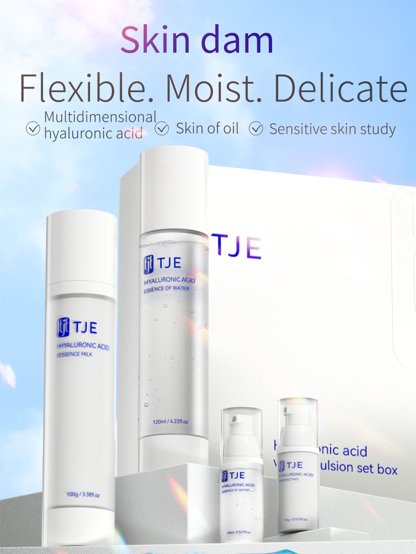 Set sản phẩm sữa dưỡng da TJE axit hyaluronic