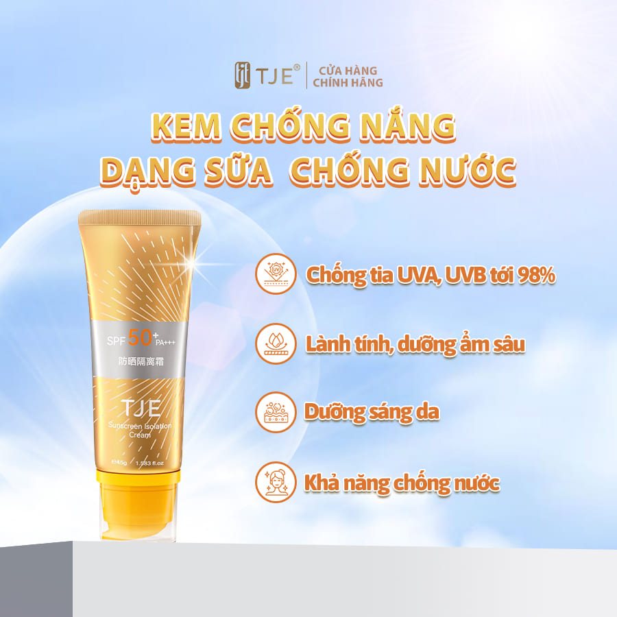 Kem Chống Nắng Dạng Sữa Chống Nước TJE Sun Blocking Cream SPF50+ PA+++ 45ml