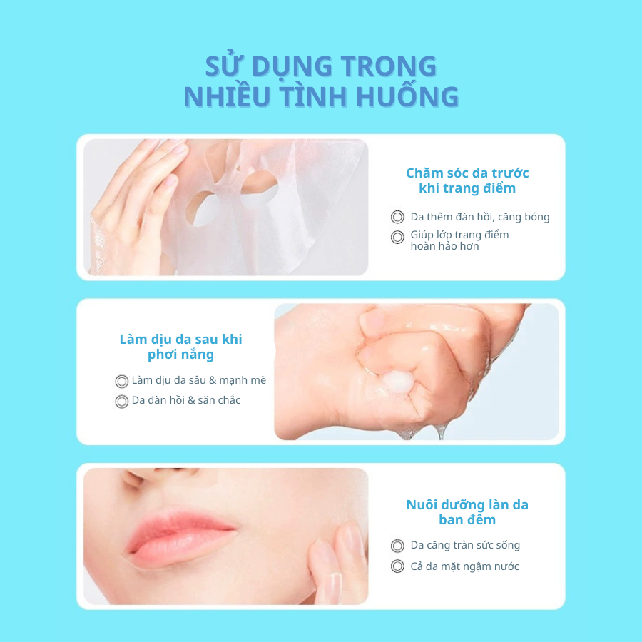 Combo 5 Mặt nạ dưỡng ẩm tinh chất Axit Hyaluronic TJE