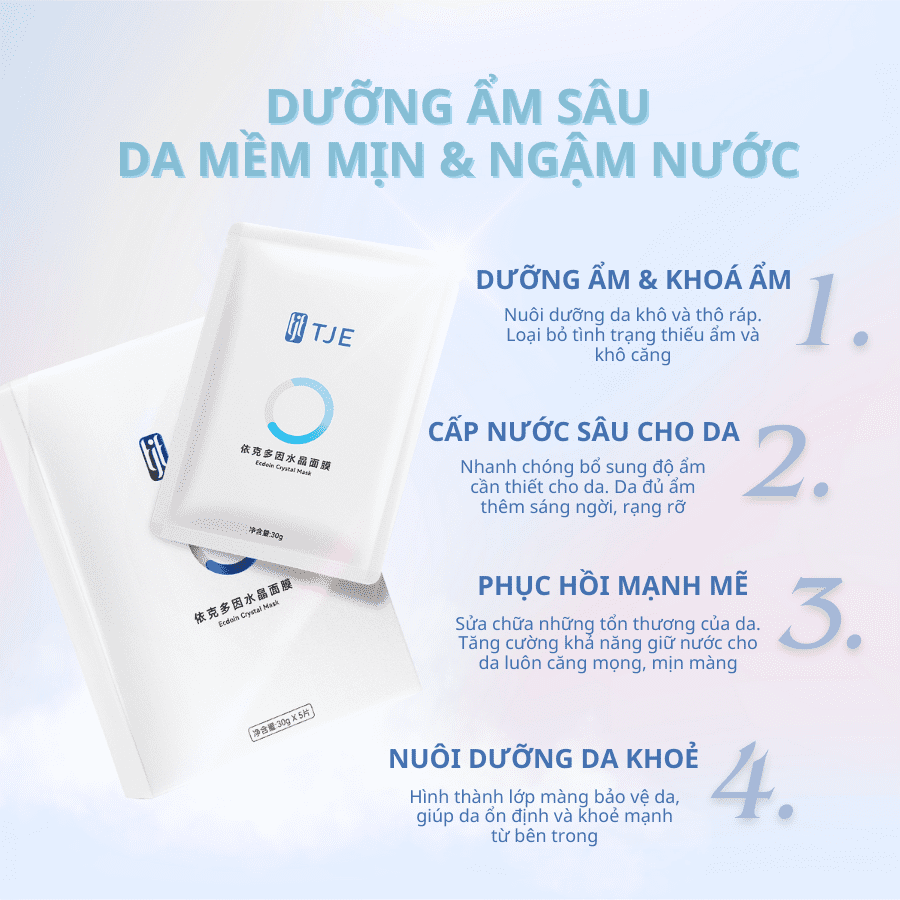 Combo 5 Mặt nạ dưỡng ẩm pha lê cao cấp TJE Ecdoin