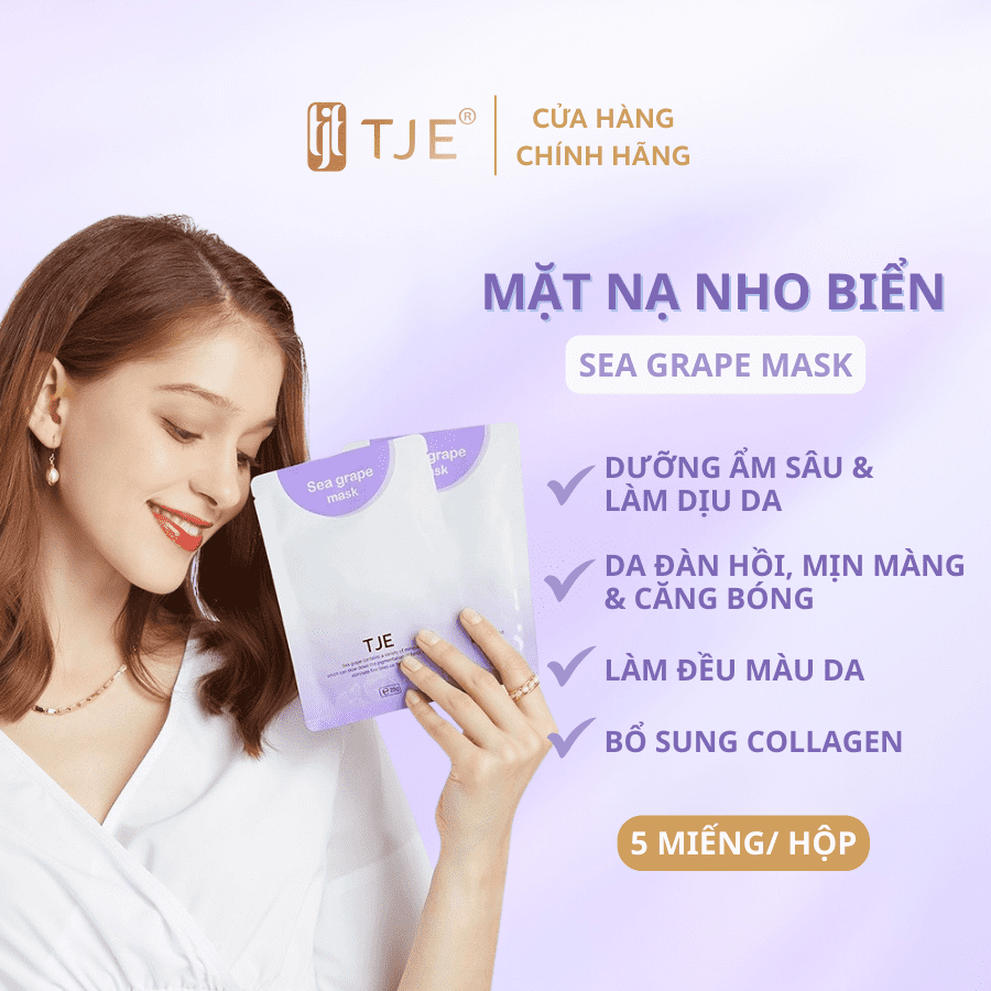 Combo 5 Mặt nạ nho biển HA cao cấp TJE – dưỡng ẩm sâu, cải thiện tình trạng lão hoá da