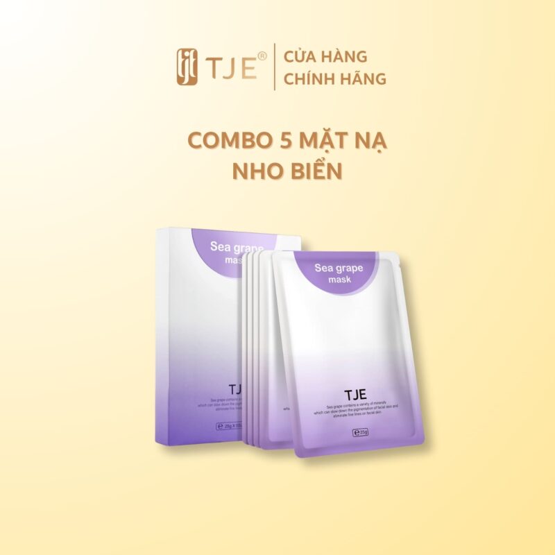 Combo 5 Mặt nạ nho biển cao cấp TJE – dưỡng ẩm, giảm mụn, mờ thâm