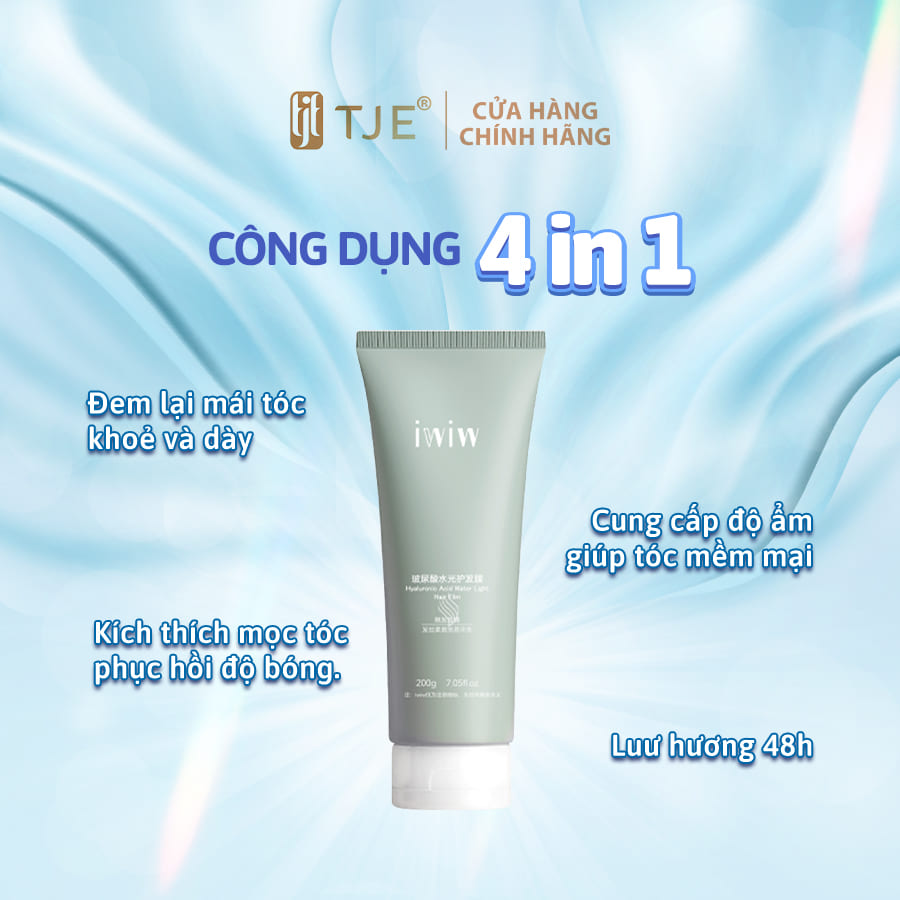 Combo Dầu Gội & Dầu Xả Hyaluronic Acid Dưỡng Ẩm Chuyên Sâu Và Làm Phồng Tóc iwiw