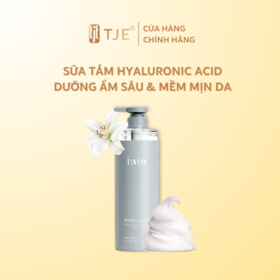 Sữa tắm tạo bọt dưỡng ẩm sâu, làm mịn và sáng da Hyaluronic Acid hương hoa huệ iwiw 420ml